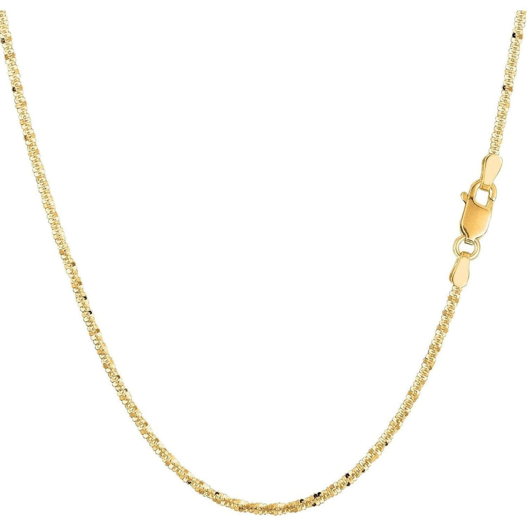 14K Yellow Gold 1.2mm Solid Margarita Sparkle Twisted Rock Chain Image 1