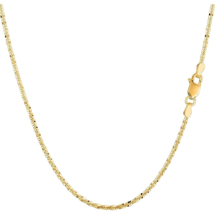 14K Yellow Gold 1.2mm Solid Margarita Sparkle Twisted Rock Chain Image 1