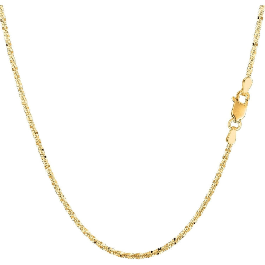 14K Yellow Gold 1.2mm Solid Margarita Sparkle Twisted Rock Chain Image 1