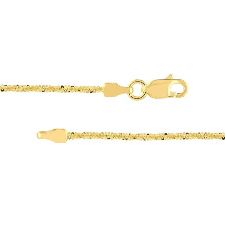 14K Yellow Gold 1.2mm Solid Margarita Sparkle Twisted Rock Chain Image 3