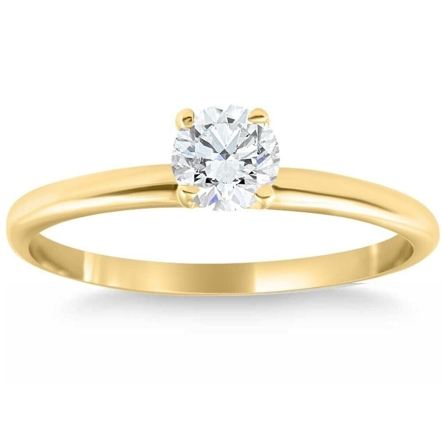 14k Yellow Gold 5/8Ct Round-Cut Solitaire Diamond Engagement Ring High Polished Image 1