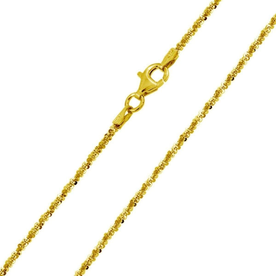 14k Yellow Gold Over 925 Sterling Silver Margarita Chain Image 1