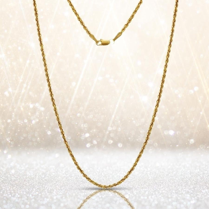 14K Yellow Gold Solid Rope Chain Image 1