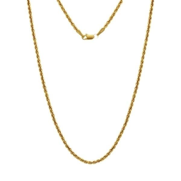 14K Yellow Gold Solid Rope Chain Image 2