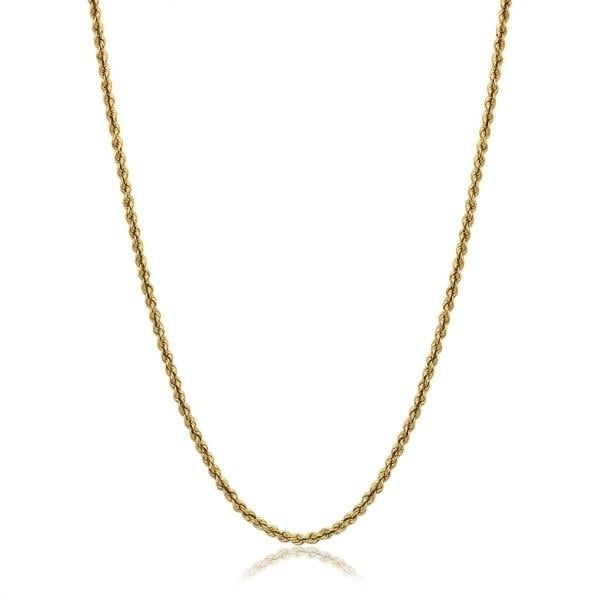 14K Yellow Gold Solid Rope Chain Image 3