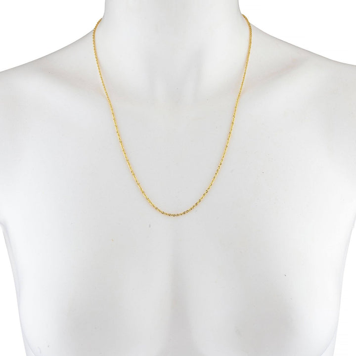 14K Yellow Gold Solid Rope Chain Image 4