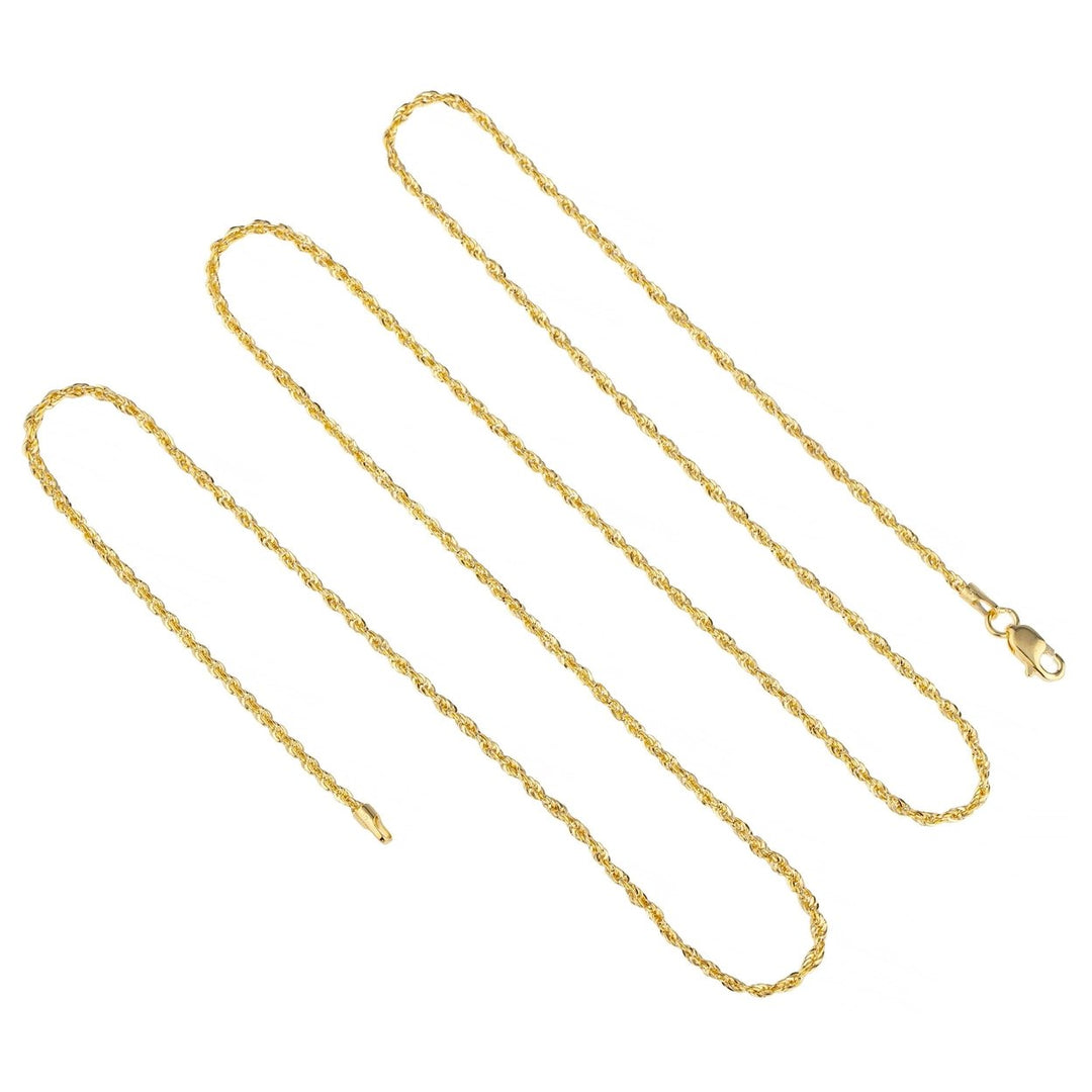 14K Yellow Gold Solid Rope Chain Image 6