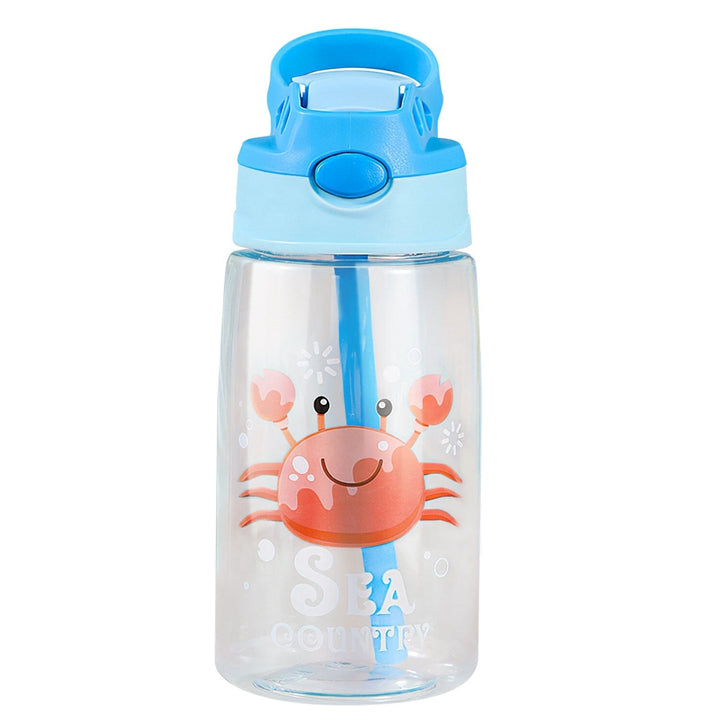 16.2oz Leak-proof Kids Water Bottle with Straw Push Button Image 4