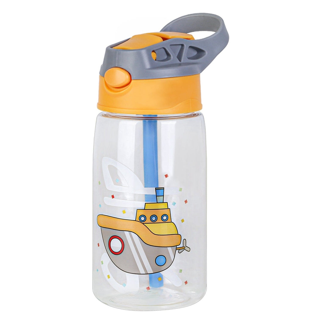 16.2oz Leak-proof Kids Water Bottle with Straw Push Button Image 6