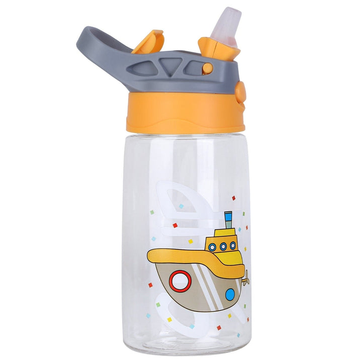 16.2oz Leak-proof Kids Water Bottle with Straw Push Button Image 7