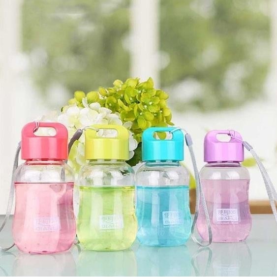 180ML Plastic Colorful Water Bottle Portable Image 1