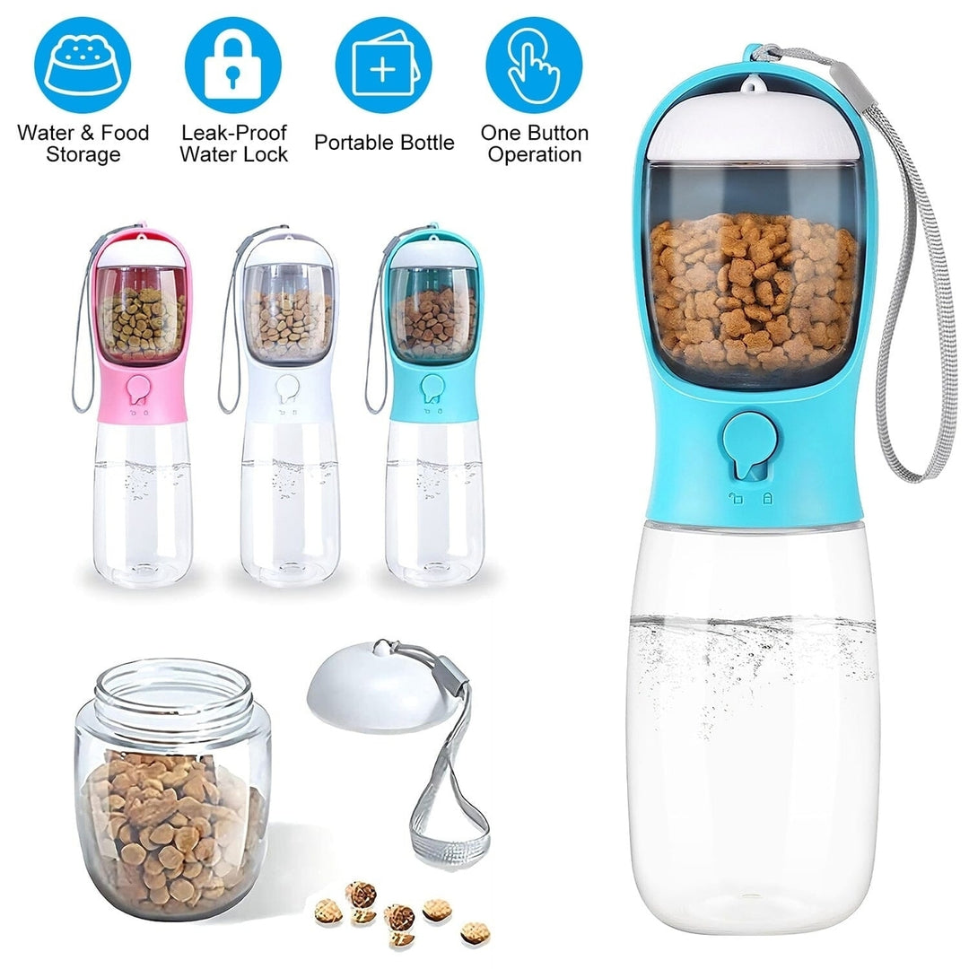 18.6 oz Portable Dog Water Dispenser with Detachable Food Container Image 7