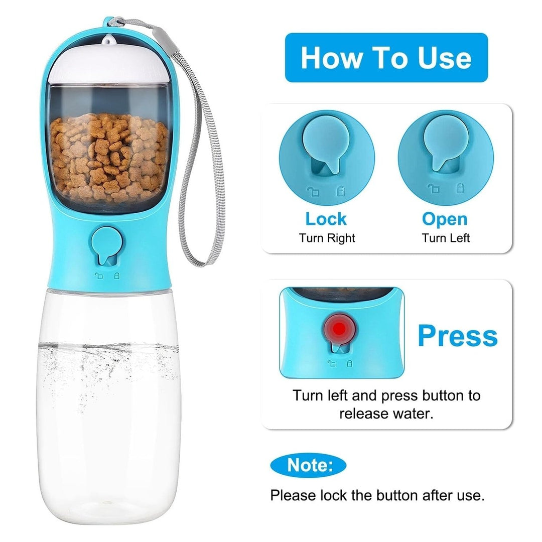 18.6 oz Portable Dog Water Dispenser with Detachable Food Container Image 8