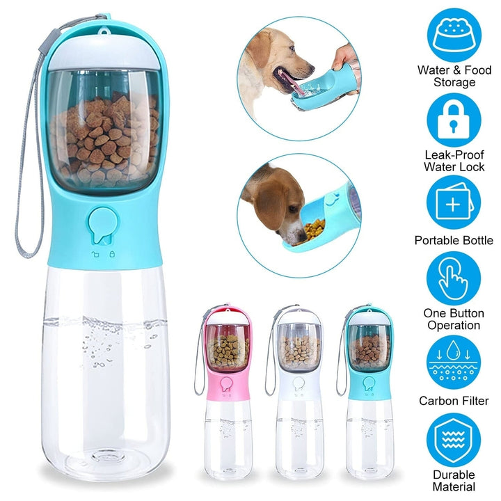 18.6 oz Portable Dog Water Dispenser with Detachable Food Container Image 11