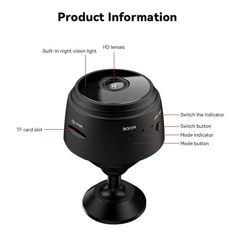 2-Pack: A9 Mini Camera HD 720P 2.4G Wifi IP Camera Image 6