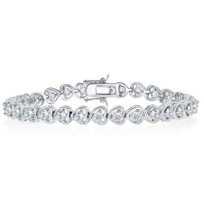 18K White Gold Plated Tennis Bracelets Image 1