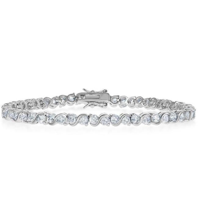 18K White Gold Plated Tennis Bracelets Image 2