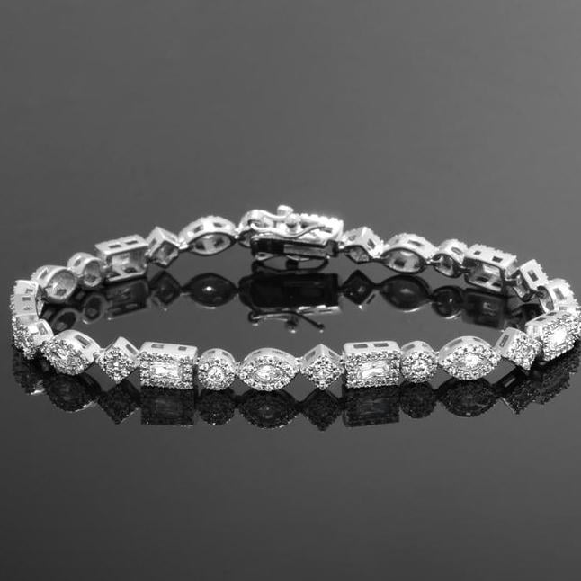 18K White Gold Plated Tennis Bracelets Image 3