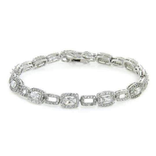 18K White Gold Plated Tennis Bracelets Image 4