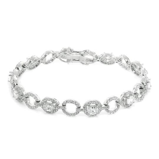 18K White Gold Plated Tennis Bracelets Image 4