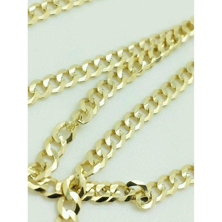 18K Solid Yellow Gold 2mm Cuban Necklace Chain Image 3