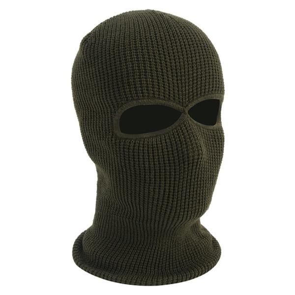 2 Holes Full Face Cover Hood Knitted Balaclava Face Mask Image 2