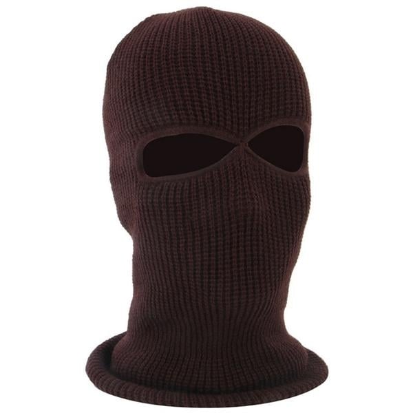 2 Holes Full Face Cover Hood Knitted Balaclava Face Mask Image 4