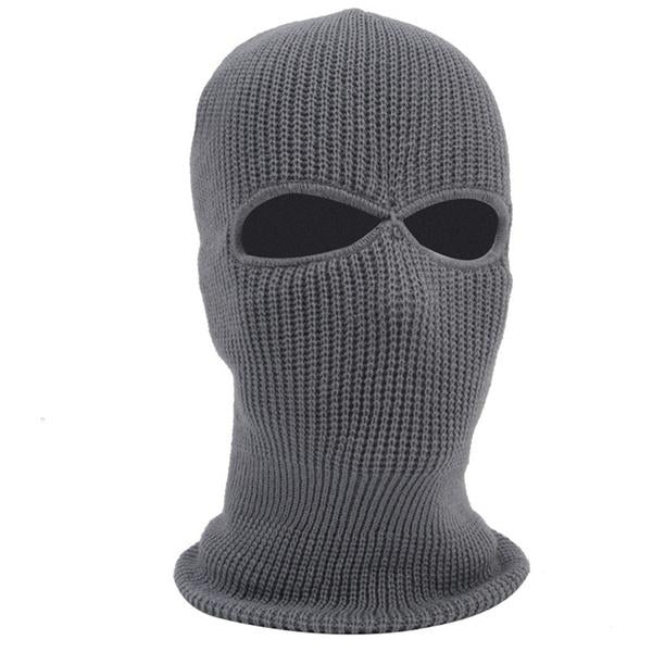 2 Holes Full Face Cover Hood Knitted Balaclava Face Mask Image 4