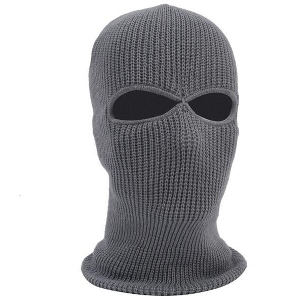 2 Holes Full Face Cover Hood Knitted Balaclava Face Mask Image 1