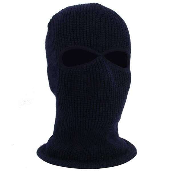 2 Holes Full Face Cover Hood Knitted Balaclava Face Mask Image 6