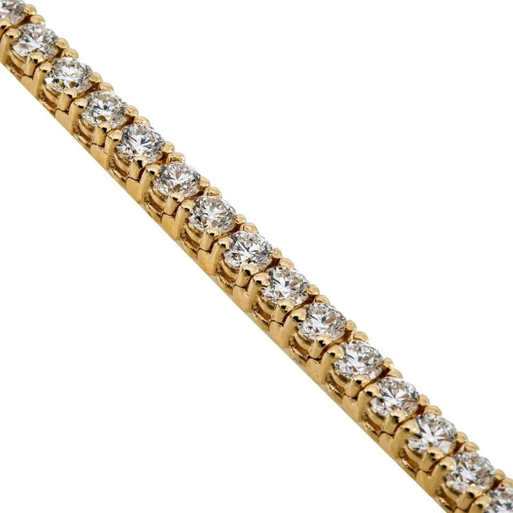 2 Ct TW Round-Cut Natural Diamond Tennis Bracelet 14K Gold 7" Womens Image 6