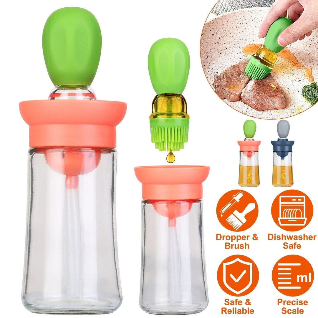 2-in-1 Glass Olive Oil Dispenser with Silicone Dropper Image 9