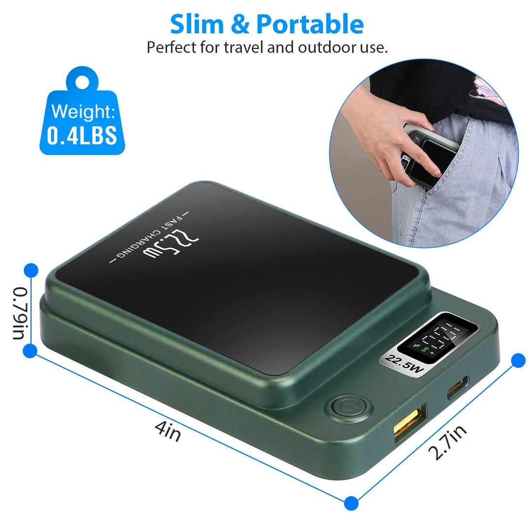 2-in-1 Magnetic Wireless Power Bank 10000mAh PD20W Fast Charger Mag Safe Image 9