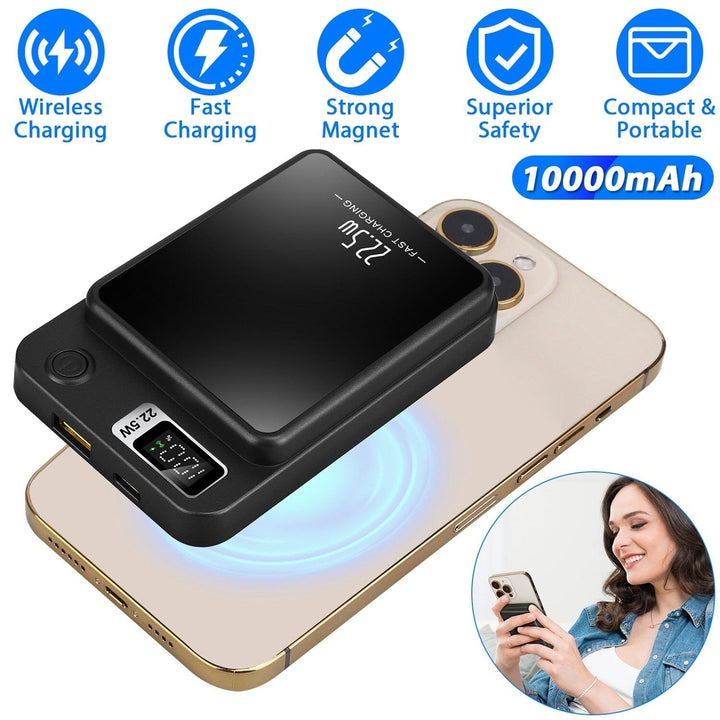 2-in-1 Magnetic Wireless Power Bank 10000mAh PD20W Fast Charger Mag Safe Image 11