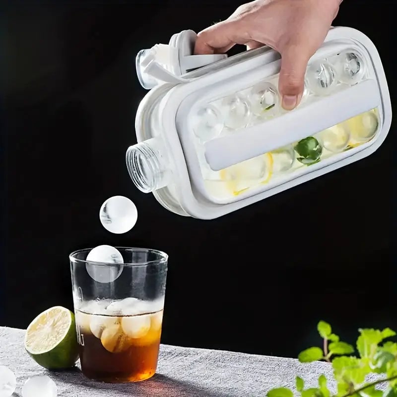 2-in-1 Portable Ice Ball Maker Kettle With 17 Grids Flat Body Lid Cooling Ice Pop/Cube Molds Image 8