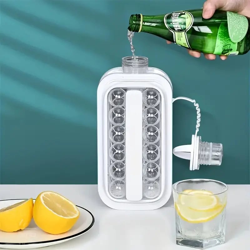 2-in-1 Portable Ice Ball Maker Kettle With 17 Grids Flat Body Lid Cooling Ice Pop/Cube Molds Image 9