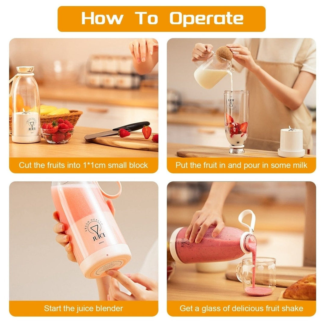 2-in-1 Portable Fruit Blender Rechargeable Image 11