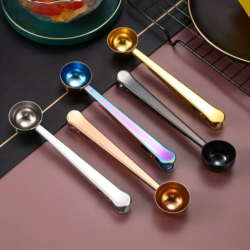 2-in-1 Stainless Steel Coffee Spoon and Sealing Clip Image 7