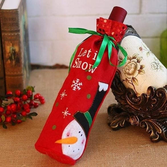 2-Pack: Christmas Decorations Red Wine Bag Image 3