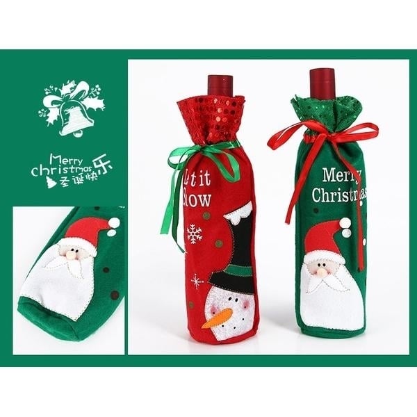 2-Pack: Christmas Decorations Red Wine Bag Image 4