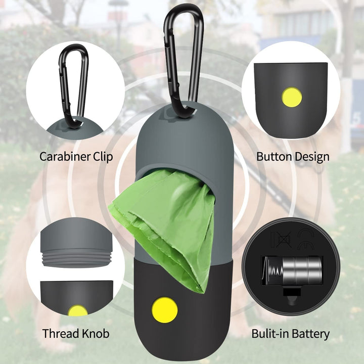 2-Pack: Dog Poop Bag Dispenser with Built-in LED Flashlight Image 4