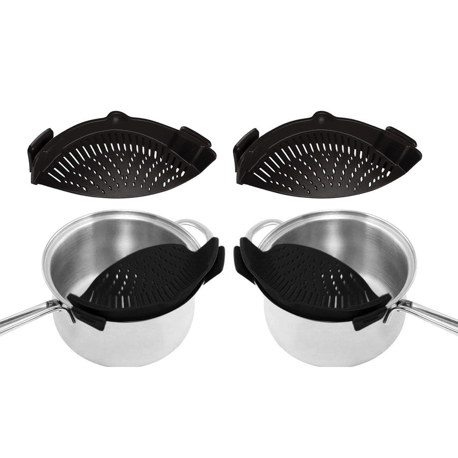 2-Pack: Easy Snap On Heat Resistance Silicone Kitchen Strainer Image 1