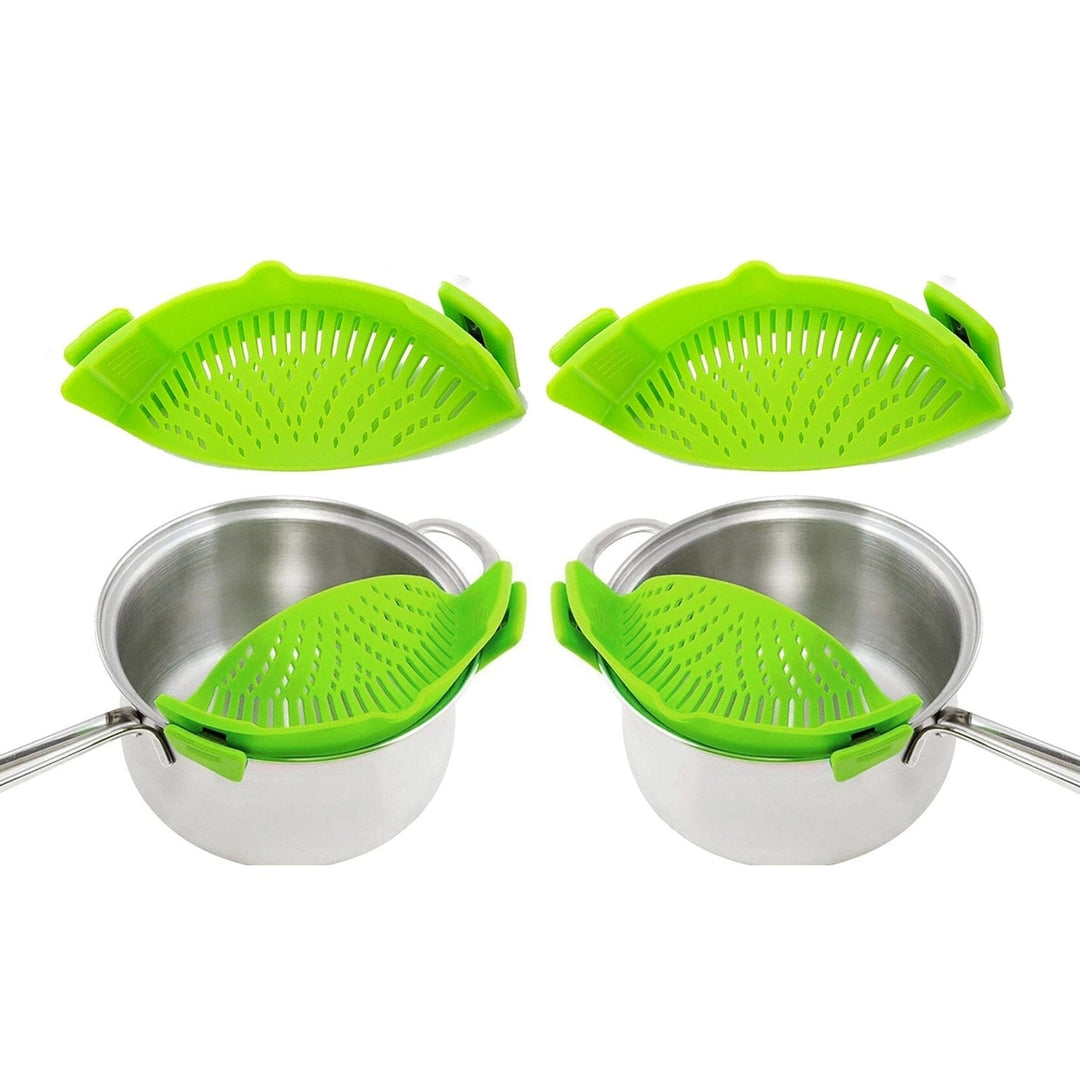 2-Pack: Easy Snap On Heat Resistance Silicone Kitchen Strainer Image 2