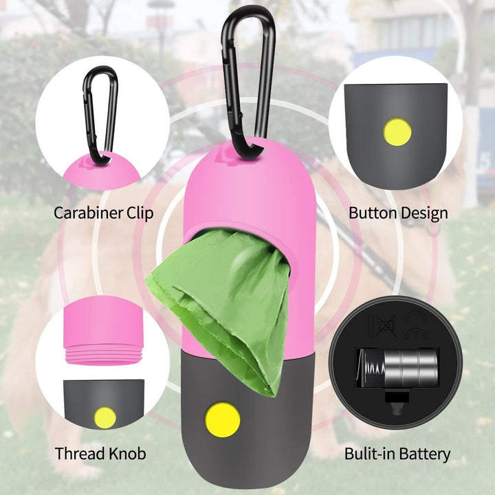 2-Pack: Dog Poop Bag Dispenser with Built-in LED Flashlight Image 9