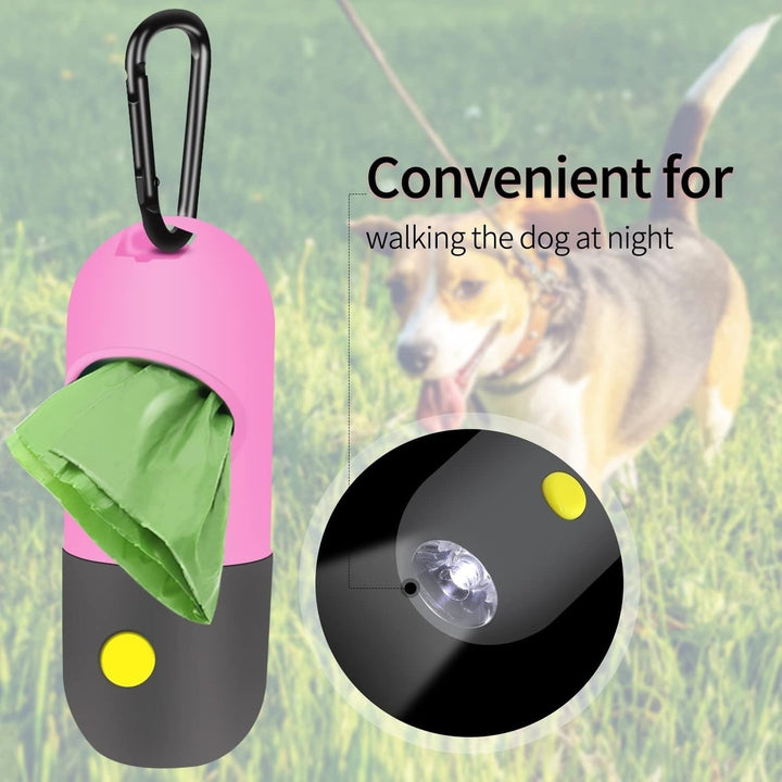 2-Pack: Dog Poop Bag Dispenser with Built-in LED Flashlight Image 12