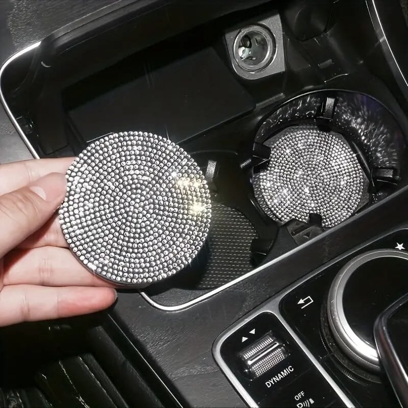 2-Pack: Shimmering Diamond Car Cup Mats Image 4