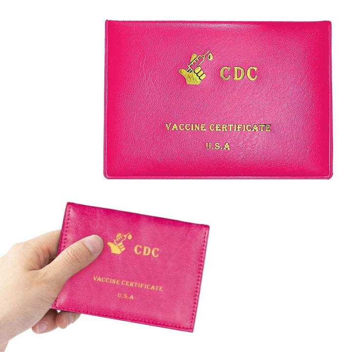 2-Pack: Faux Leather CDC Vaccination Card Immunization Record Protector Holder Image 4