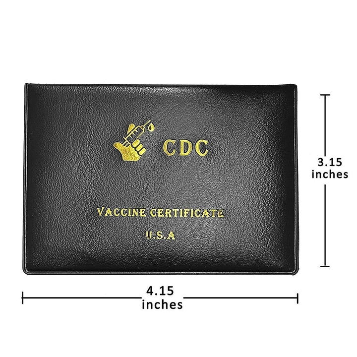 2-Pack: Faux Leather CDC Vaccination Card Immunization Record Protector Holder Image 12