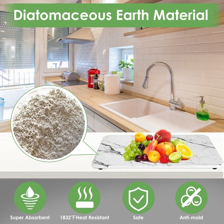 2-Pack: Stone Dish Drying Mat Silicone Diatomaceous Earth Mat Image 11