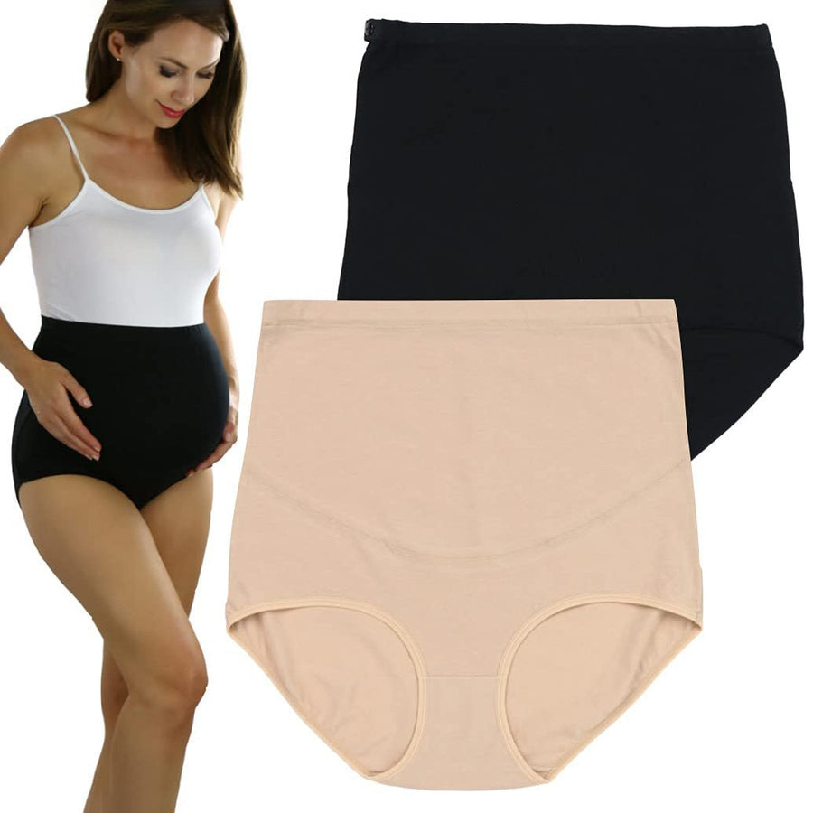 2-Pack: ToBeInStyle Womens High Waist Over The Bump Maternity Briefs Image 1